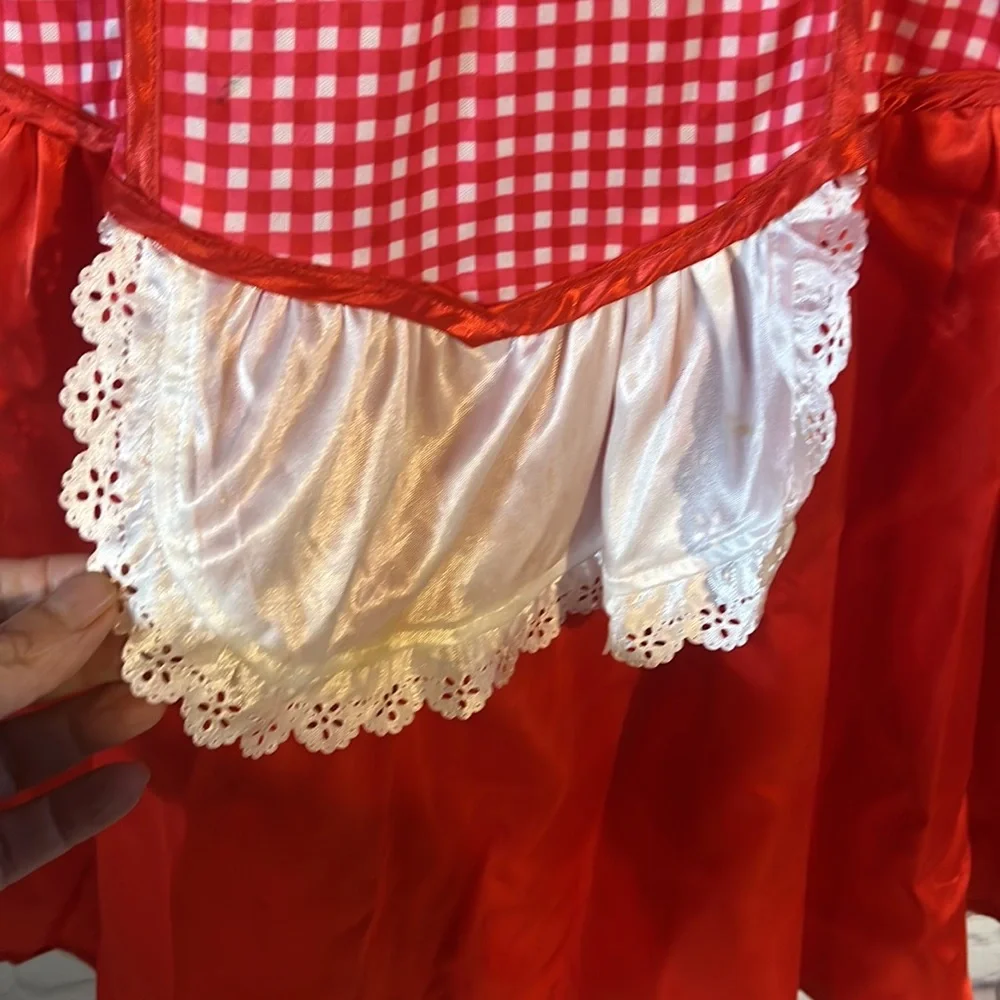 COPY - Kids The Little Red Riding Hood costume dress Red and white gingham. Hoo…
